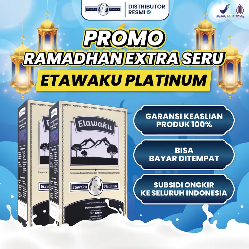 ETAWAKU PLATINUM - Paket 2 Box Susu Bubuk Kambing Etawa Original (Distributor Resmi SUdah BPOM dan Halal MUI) Bisa COD 0