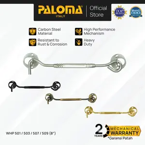 PALOMA Penahan Hak Angin Jendela Window Hook Solid Steel Baja Gold Emas Satin Silver Antique Antik Black Hitam WHP 501 503 507 509