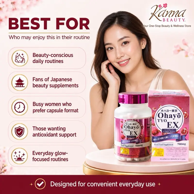 OHAYO TYO Tokyo EX Lumine White | MADE IN JAPAN Whitening Capsule FDA APPROVED Glutathione Colagen Collagen Vitamin 60 capsules Organic GMO Free Gluten Free Supplement Beauty - TikTok Shop Philippines OHAYO TYO Tokyo EX Lumine White | MADE IN JAPAN Whitening Capsule FDA APPROVED Glutathione Colagen Collagen Vitamin 60 capsules Organic GMO Free Gluten Free Supplement Beauty - TikTok Shop Philippines