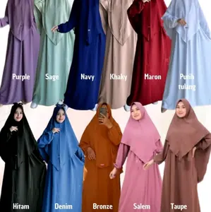 SET  GAMIS.  CRINGKEL AIRFLOW JUMBO KAIN MELAR POLOS Gamis Syari Muslim Nyaman Karet Panjang Elegant