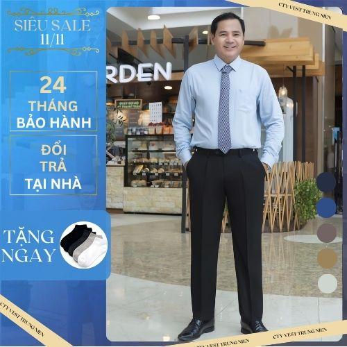  Quần ÂU Nam trung Niên Cao cấp - Chất Liệu làm Quần vải tuyt si nhập Khẩu Pants Menswear 