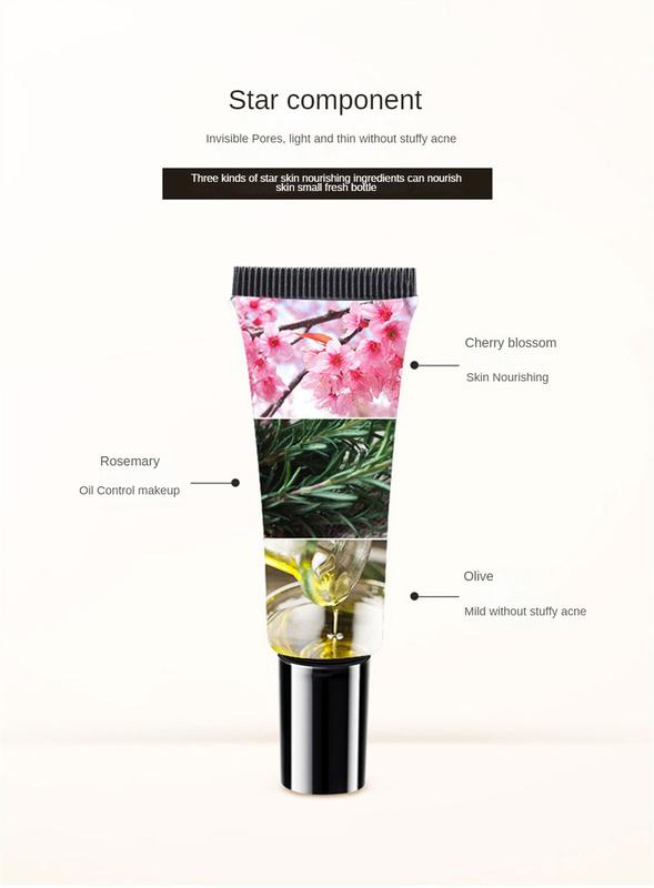 Product Introduction of （Free Gift&NEW）Face Makeup Primer Cream Brighten Contour Color Isolation Waterproof Makeup Foundation Natural Makeup Base Cream 10g + Powder 23