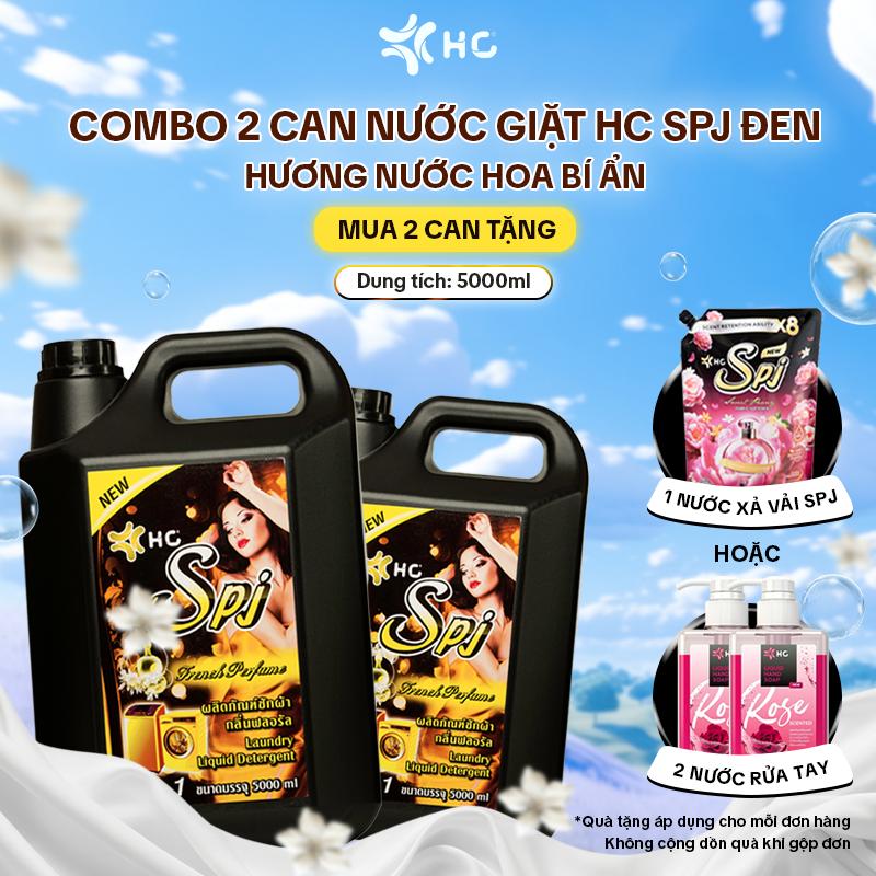   MUA 1 TẶNG 1   CAN 5L x 2  Nước Giặt Xả Thái Lan HC SPJ Đen – 6 Trong 1 Đánh Bay Vết Bẩn Lưu Hương 24h Làm Sạch Sâu Mềm Vải Date Mới Nhất 