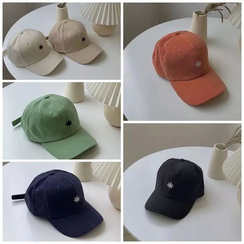 Topi Baseball Bordir Daun / Topi Pria Wanita Distro Gaya Korea