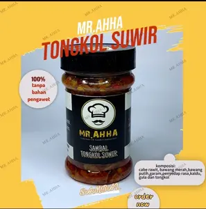 SAMBAL TONGKOL SUWIR/BABY CUMI/TERI/UDANG/PETE/ATI AMPELA/BAWANG SAMBEL MR.AHHA KEMASAN BOTOL 150 GRAM TERLARIS HOME MADE Bawang Cumi