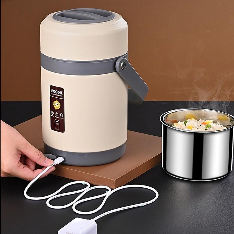 Hộp Cơm Trưa Bằng Thép Không Gỉ Ấm Thực Phẩm Bento Hộp Cơm Trưa Mới G & Y USB Điện Làm Nóng  ZX-622