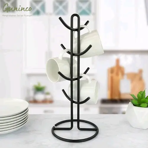 Rak MUG Gelastinggi 35cm Lebar 18cm - Tempat 8  Penyimpanan  Gelas marmer/Cangkir untuk Teh/Kopi 3