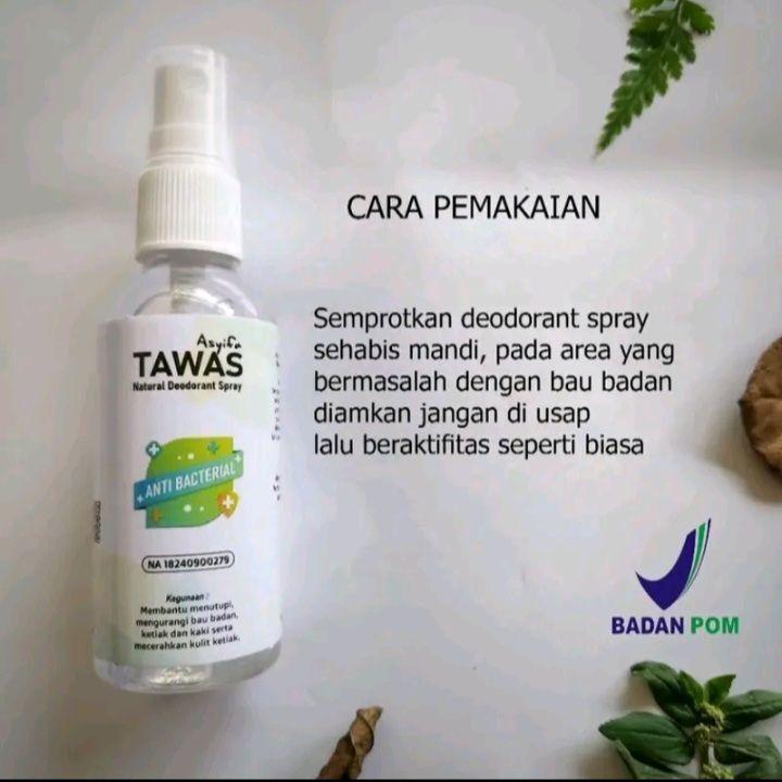 Paket Isi 6 TAWAS Deodorant Spray Asyifa 60ml Bau Natural Dengan Sertifikasi BADAN POM Ketiak non alkohol anti-keringat
