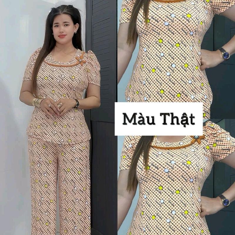 (Ống suông )Đồ bộ Nữ mặc nhà thun ATI size 48 đến 85kg tâm đan Women Top Ong setdomac nhaxinh 0