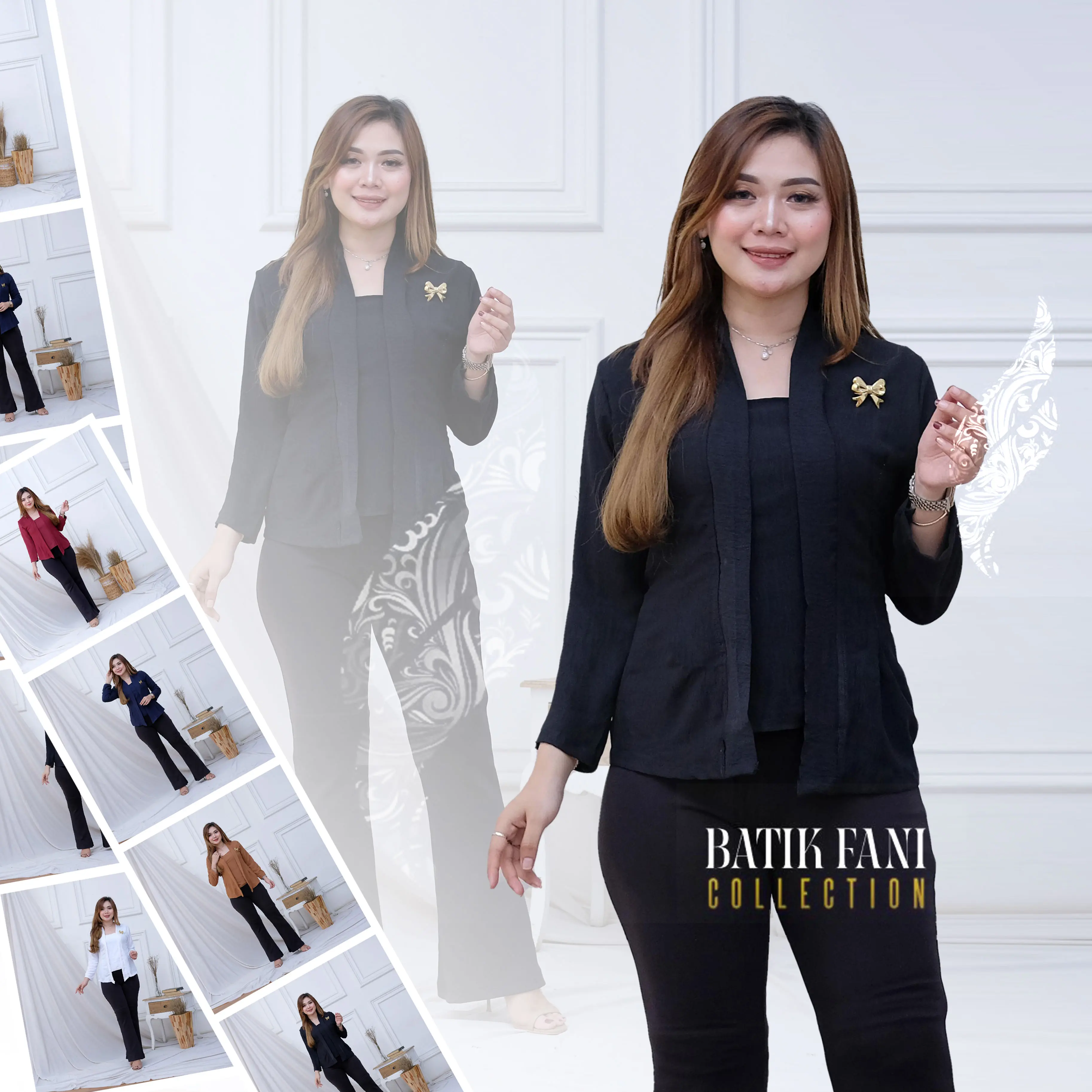 Belva Baju Batik Wanita Modern 2024 Atasan Santai Kerja Lengan Panjang Formal Cassual Terlaris Basic