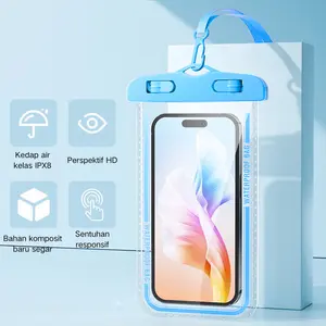 Kantong Anti Air HP SGS IPX8 Kualitas Tinggi Dilengkapi Tali Gantungan water cases casing iphone