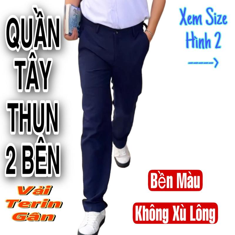 Quần Tây NAM NỮ Học Sinh Lưng Thun 2 Bên Màu Xanh Đen cấp 2 3 cạp cao ống Vừa chất vải Gân đẹp Mỏng Rất Mát Ong Menswear