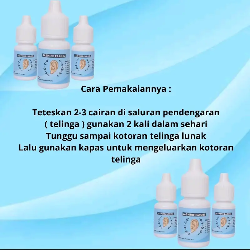 JASMINE EAR OIL PENGHILANG NANAH TELINGA/TELINGA BERMASALAH/TELINGA GATAL/TELINGA CONGEK/DAN SUDAH BPOM 2