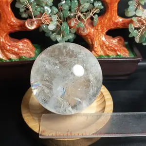 Batu Natural Clear Quartz Sphere HQ / High Quality (Rainbow) (1)