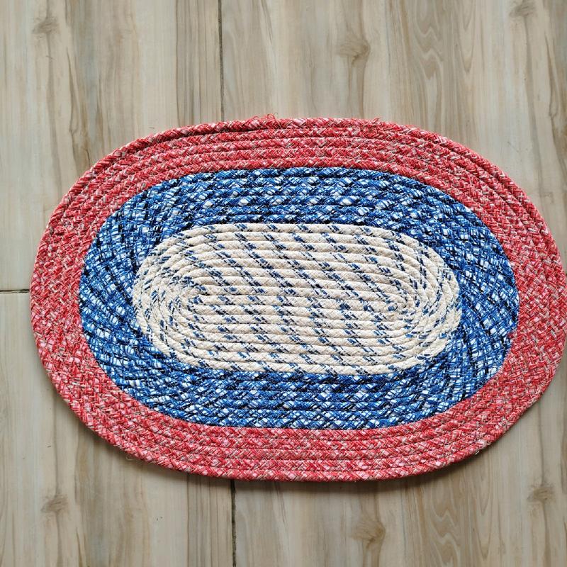 Keset Sumbu Oval Pelangi Anti Slip Daya Serap Tinggi - Lantai, Benang - Klasik Tradisional keset  kaki 5