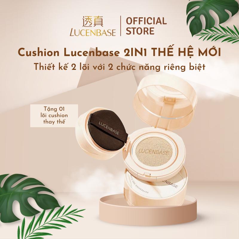 [Mua live KAT ƠI tặng 1 lõi - Deal 109k ] Cushion Lucenbase 2IN1 THẾ HỆ MỚI - 2 lõi 2 chức năng cushion kèm phấn nén tiện lợi, bền màu 16g