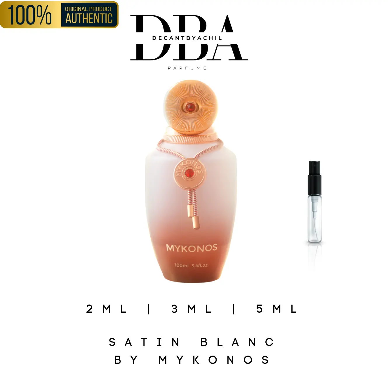 Satin Blanc Mykonos Parfume - Decant - Travel Size  Parfum Unisex Wanita Pria