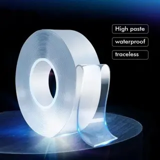 Selotip Magic Tape Transparan Bisa Dicuci Double Tape Bening 6