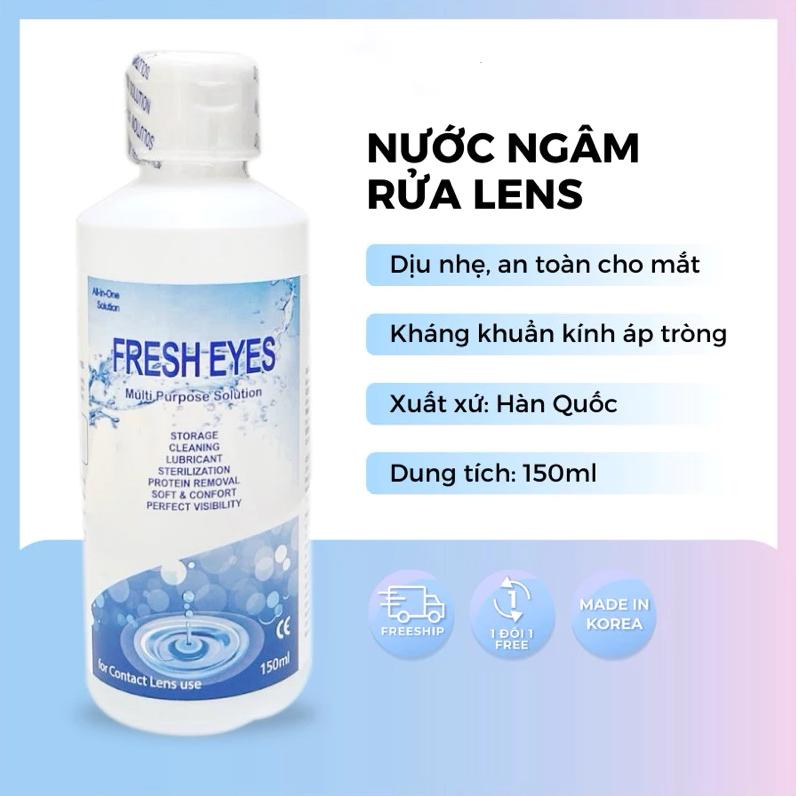  Fresh Eyes - Nước Ngâm Rửa Lens 150ml Nhỏ mắt 15ml Dung Dịch Vệ Sinh Kính Áp Tròng Hàn Quốc Hỗ Trợ Bảo Quản & Vệ Sinh Kính 