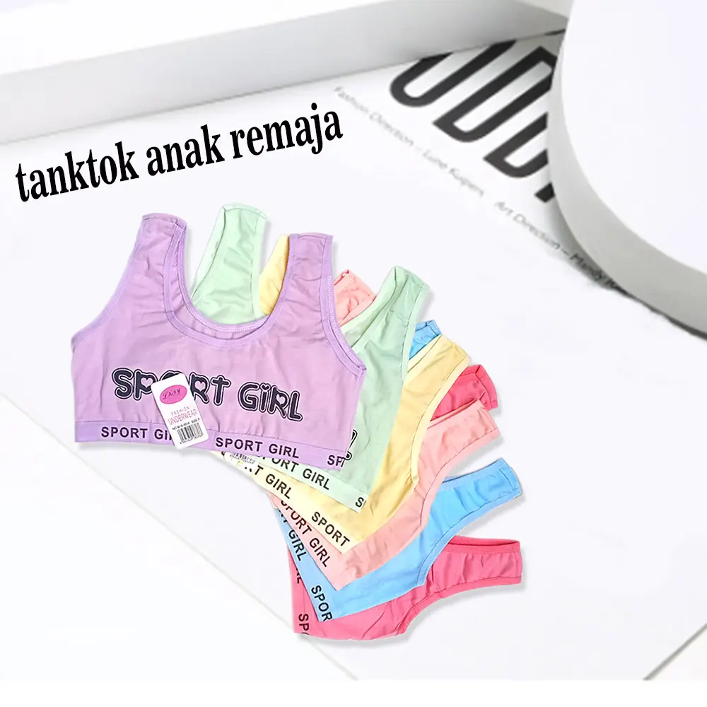 6 PCS Miniset Anak Perempuan SD Remaja abg Tali Besar Katun Multi Warna Fashion
