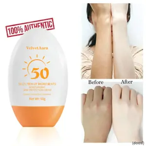 COD SPF50 Sunscreen Whitening Sunblock Cream Wajah Badan UV Protection Tahan Air Double Whitening Lightweight Refreshing Tidak Lengket Mencegah Penuaan Dini Sun Protect Moisture