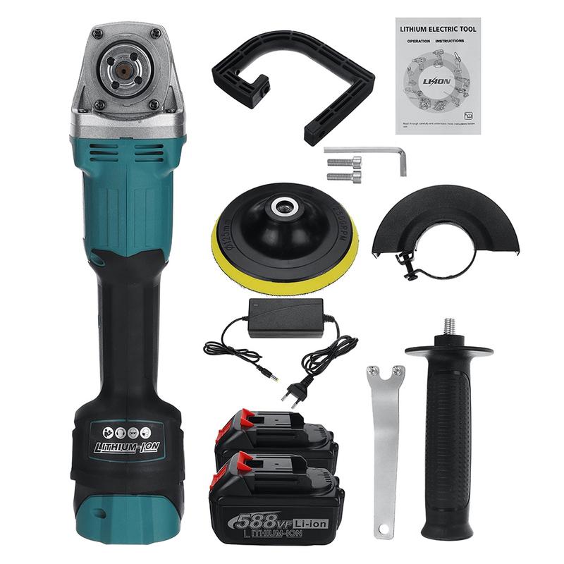 Product Introduction of 588VF 6 Speed 2 In 1 Cordless Angle Grinder Car Polisher Brushless Electric Angle Grinder Grinding Machine for Makita 18v battery 74