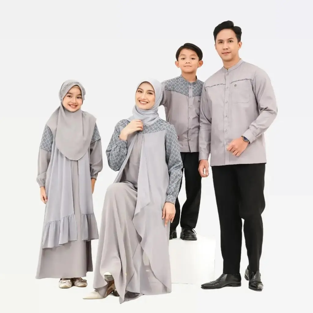 Nibras Rayya Series Marwa Grey - Sarimbit Couple Keluarga