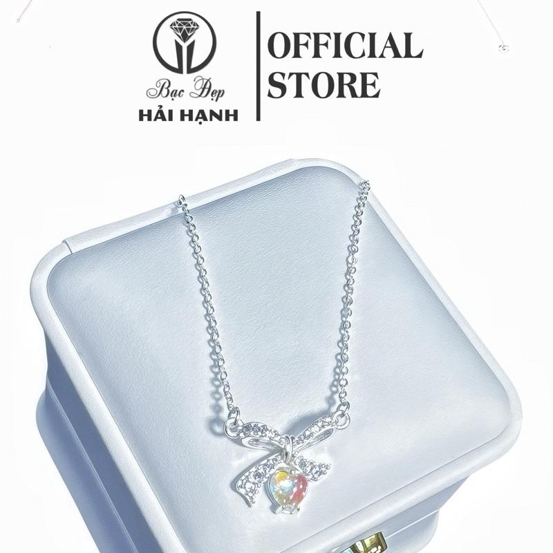  Dây chuyền bạc 925 nơ đá mon – đổi màu theo ánh sáng – Bạc Đẹp Hải Hạnh HHJ 