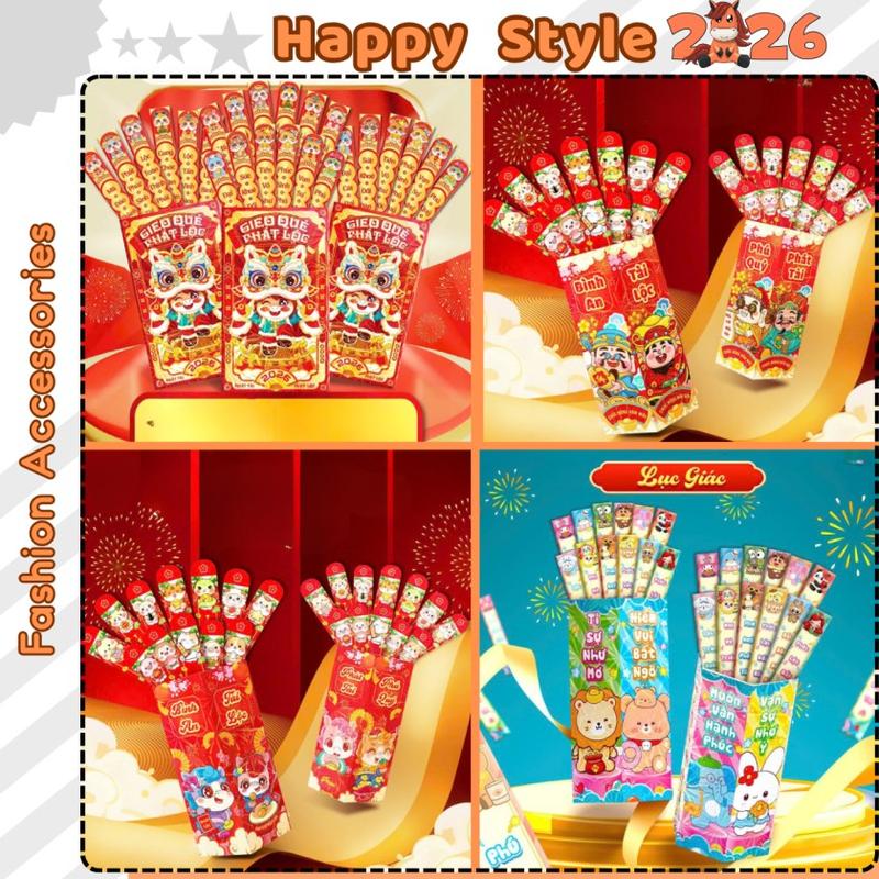 Bộ Lì Xì Gieo Quẻ Combo Hộp Lì Xì 12 Quẻ Phát Lộc May Mắn Tết Bính Ngọ 2026