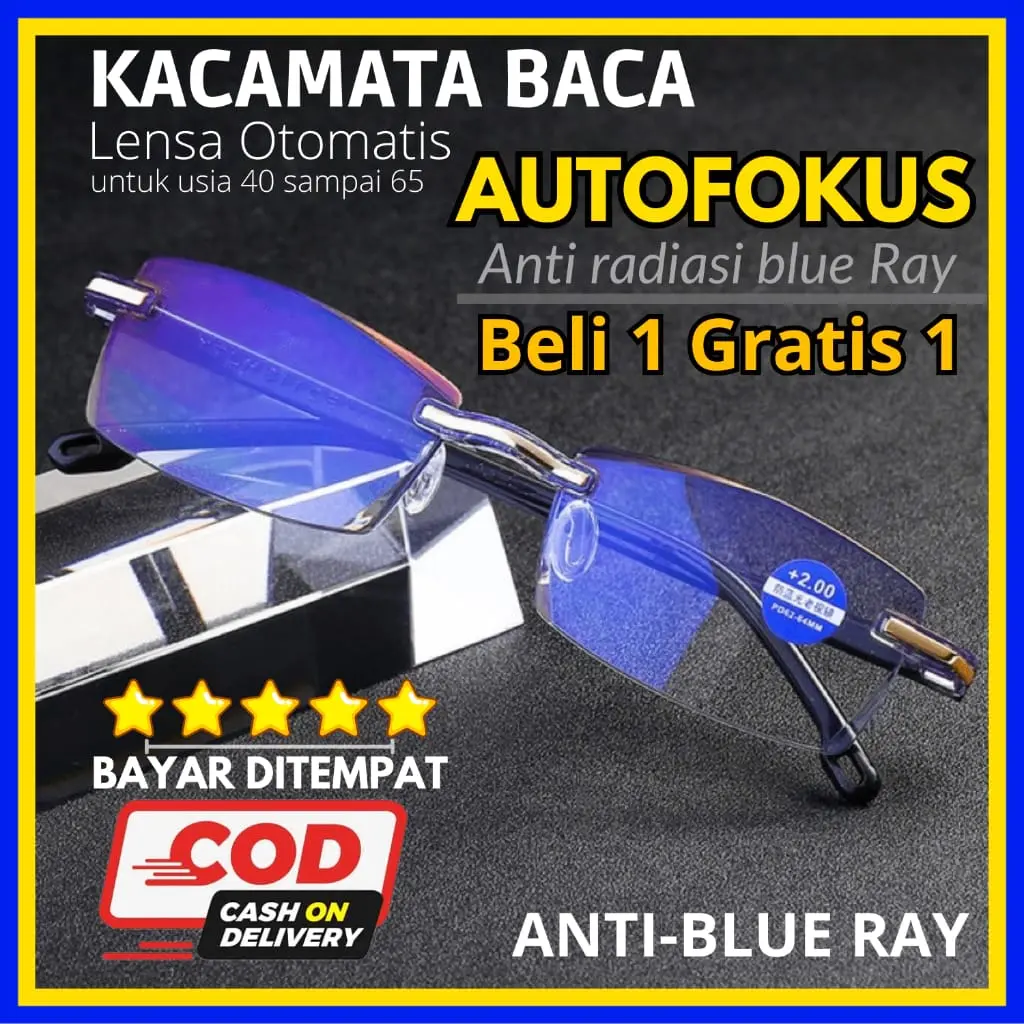 Kacamata Baca Super Auto Fokus anti Radiasi Blue Ray  Pria Wanita Beli 1 Gatis 1