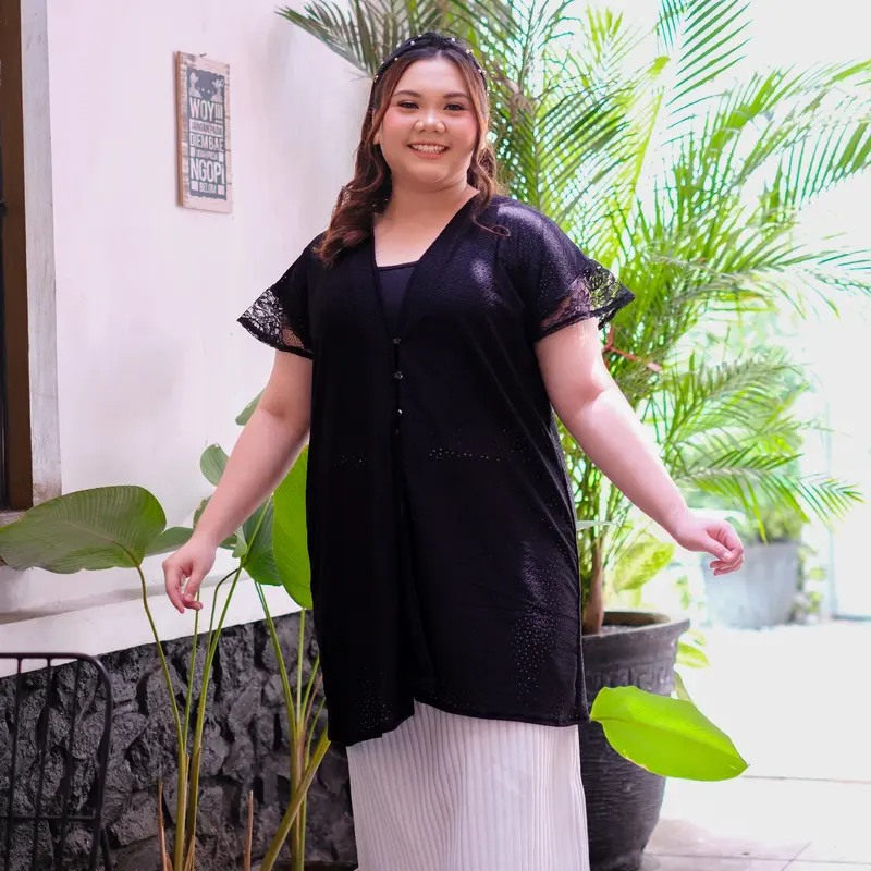 Siselyo Elea Outer Brukat Baju Kondangan Wanita Outer Kondangan Lace Kekinian Cardigan Wanita Bigsize 2