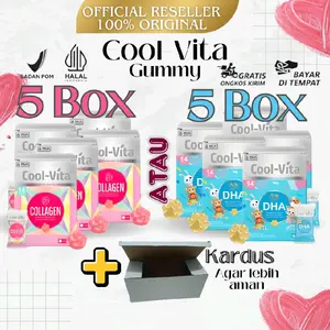 [TT] 5Box Coolvita Gummy DHA & Coolvita Gummy Collagen - Halal, dan Aman Exp Lama