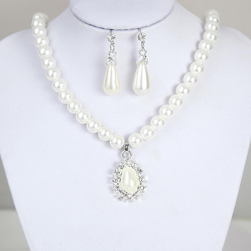 Bộ Trang Sức Thanh Lịch, Bông Tai Thả, Dây Chuyền, Vòng Cổ, Đám Cưới, Tiệc Tùng 0