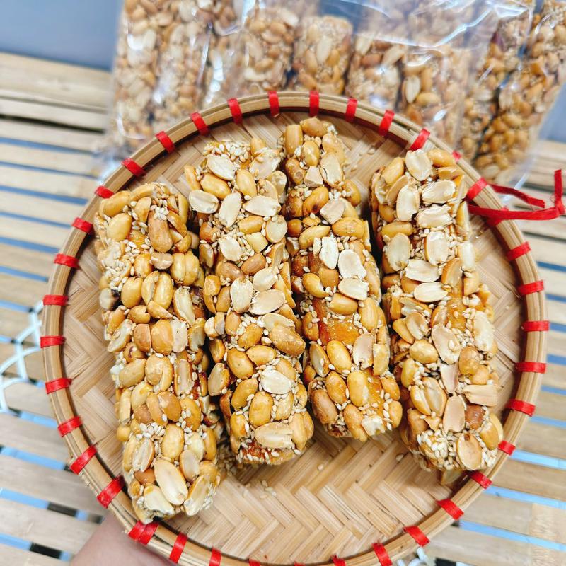Kẹo Đậu Phộng Mè Trắng Ống tròn giòn thơm đặc sản Đồng Tháp