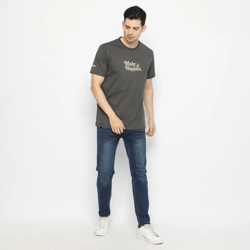 d&f kaos pria unisex make it happen - abu-abu tua 3