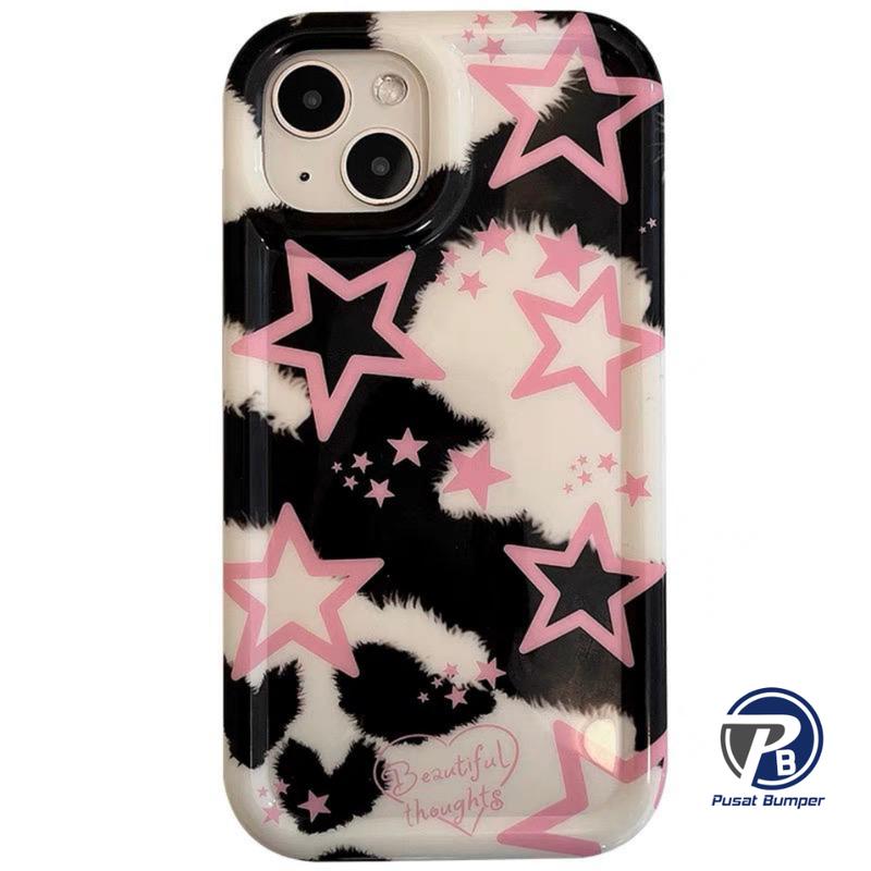 SS836 SOFTCASE SILIKON BINTANG HITAM FOR IPHONE 6 6S 7G 8G SE 2 3 6+ 7+ 8+ X XS XR 11 12 13 14 15 16 PRO MAX PB4458 3
