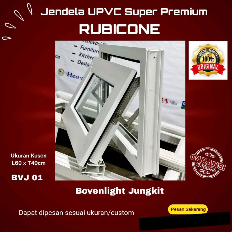 Jendela UPVC RubiconeSuperPremium- Bovenlight-Jungkit-Putih 0