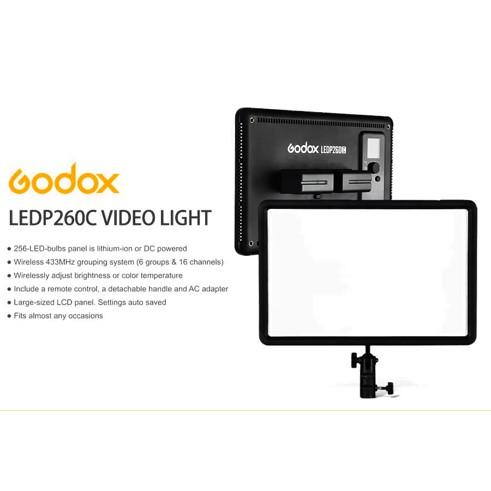 Godox Lampu Video LED P260c Portabel Dapat Diredupkan 260 Lampu Video LED Baterai 1