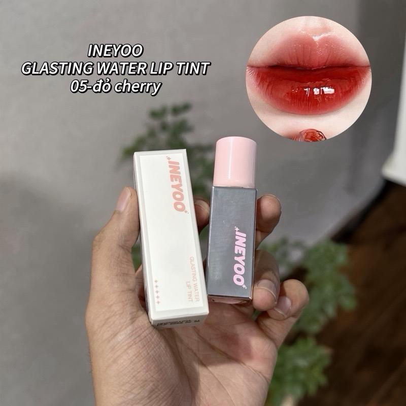   tặng thêm 2 son trong livestream  Son bóng ineyoo glasting water lip tint 03 đỏ hồng đất  dg06 + dg07  lâu trôi mềm môi 2.5g 