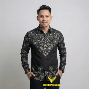 [Beli Lokal] Kemeja Batik Pria Prakasa 067 Motif Yogaswara Slimfit Lengan Panjang Batik Solo Baju Katun Nyaman