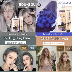 Fenkang Miomiosaki hair color Seri warna fashion trendy cat rambut spa keratin bleaching Marble cult