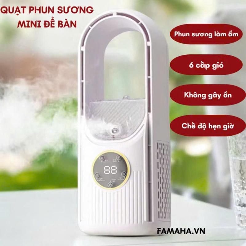 Quạt Điều Hòa Không Cánh Phun Sương 6 Tốc Độ Làm Mát,Quạt Có Điều Chỉnh Thời…