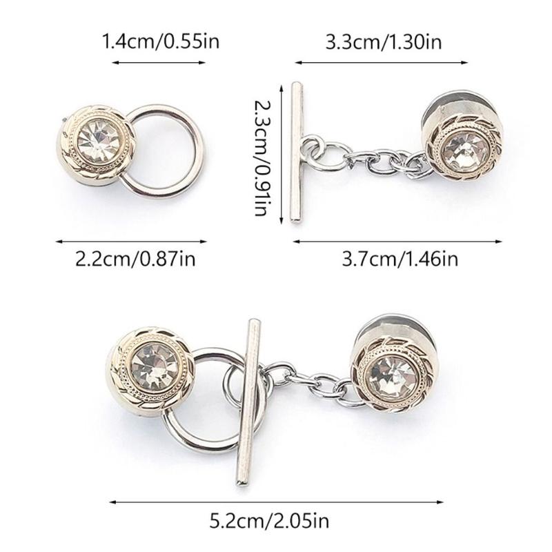 HQ923 Vintage Rabbit Nail-Free Cardigan OT Buckle Triangle Crown Flower Anti-light Brooch Waist Buckle Button Clasps Close Neckline Decorative Brooch Trousers 3