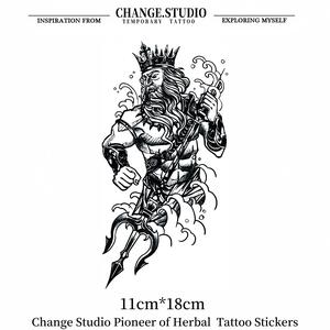 Hình Xăm Tạm Thời, Poseidon, Kéo Dài Trong 15 Ngày, Không Thấm Nước Và Chống Chà Xát, Miếng Dán Hình Xăm