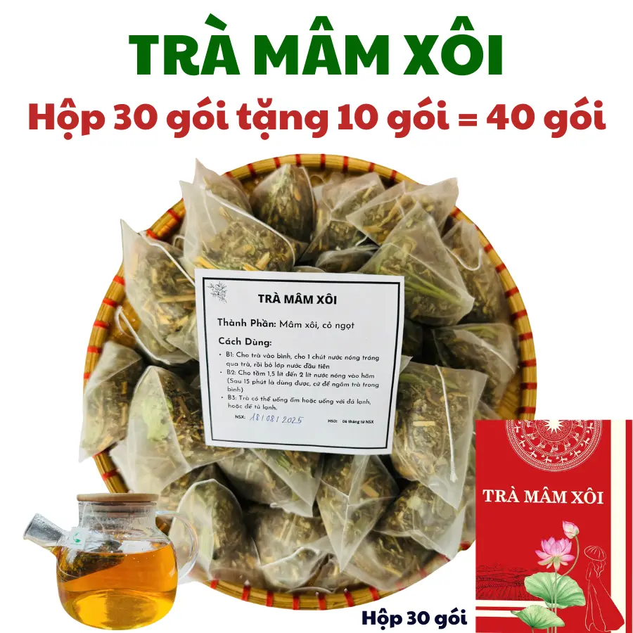 [30 gói tặng 10 gói] Trà Mâm Xôi tốt cho chị em phụ nữ. 1 Gói pha 1.5-2 lít nước, HSD 6 tháng