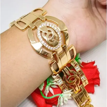 mirip emas asli Gelang Rante Rosegold chen wanita fashion perhiasan lapis Emas 24k xuping anti karat tidak mudah luntur