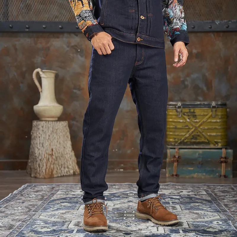 Mã 6686, Quần Jean Nam, Xanh Trơn, Form Slim, Denim Co Giãn 1