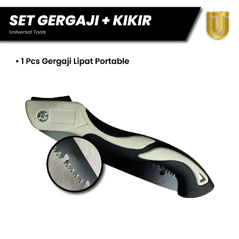 Set 3 pcs, Gergaji Lipat Portable, Gergaji mini Bonsai Gergaji Tangan SK5 Baja Karbon Tinggi dan Kikir gergaji 6 inchi alat pengasah gergaji 2