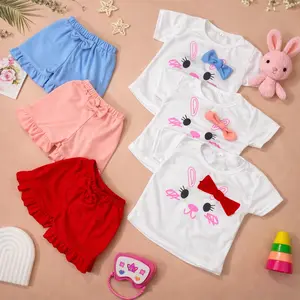 Set Anak Perempuan CAT PITA Setelan Kaos Anak 0-4 Tahun BENNA