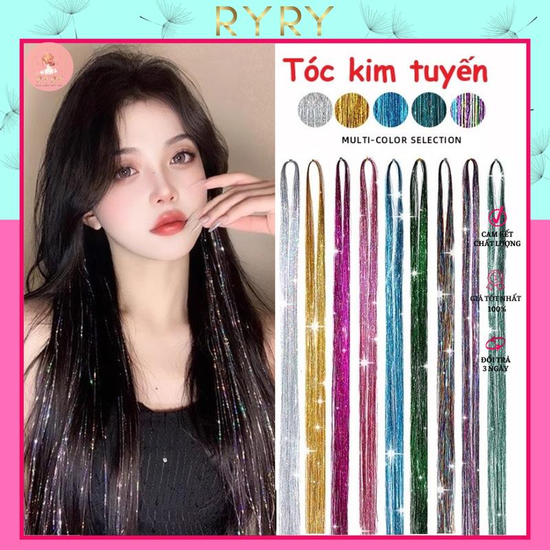 Tóc Kim Tuyến Set 120 Sợi Tóc Giả Dùng Để Trang Trí Cho Tóc